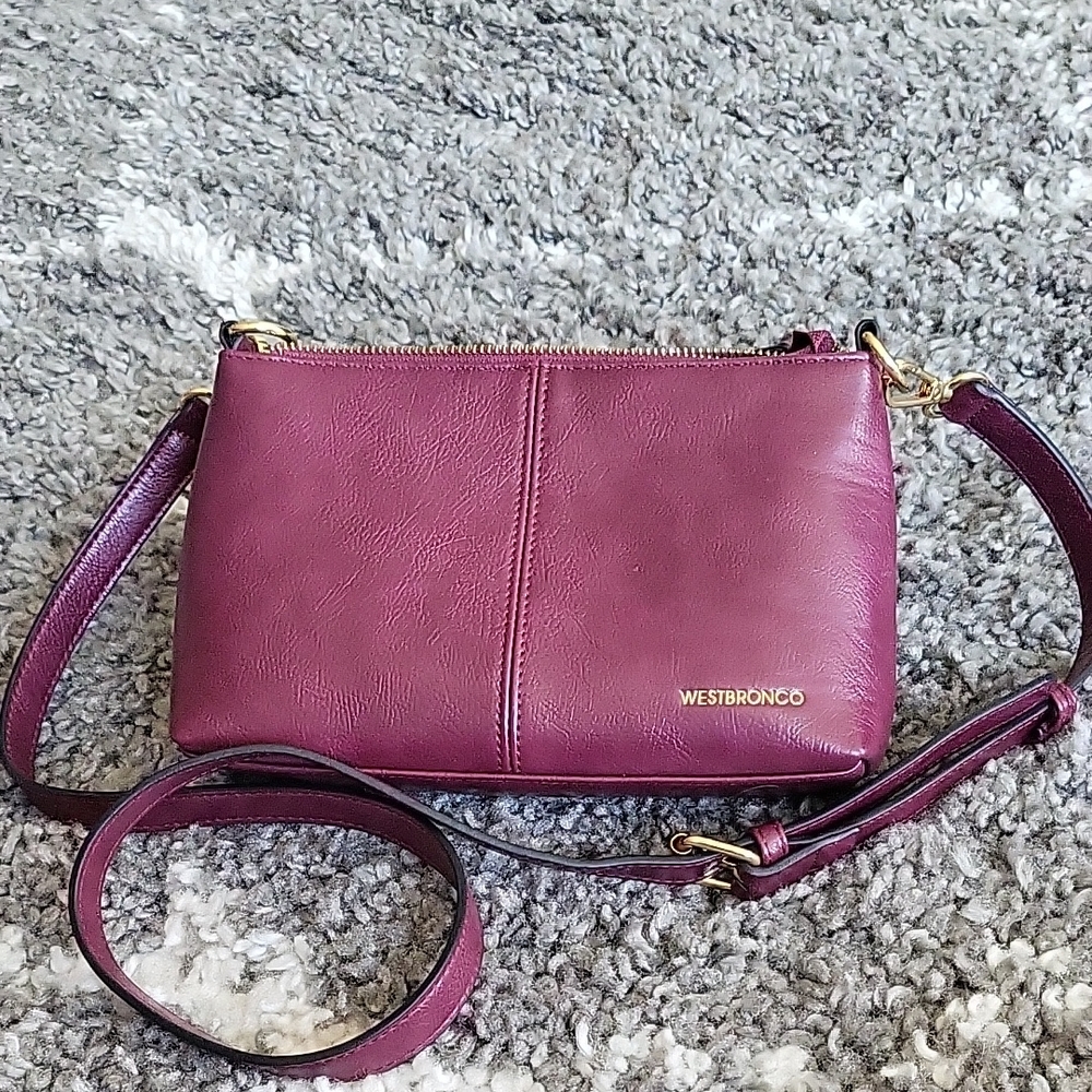 Elegant Purple Leather Crossbody Bag
